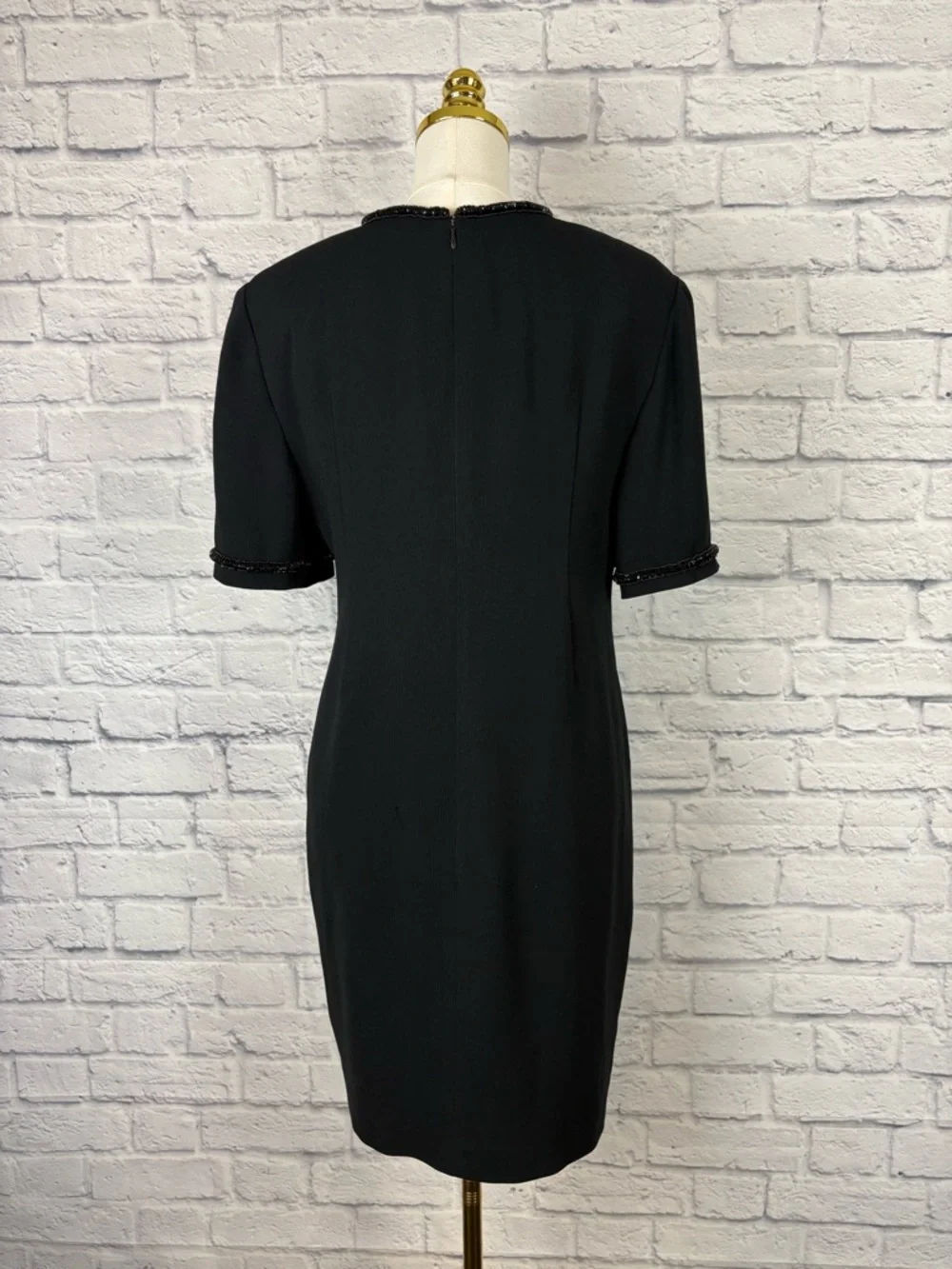 Badgley Mischka shift dress beaded Trim size 14 - Picture 3 of 7